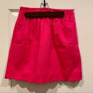 J CREW | hot pink scallop hem mini skirt